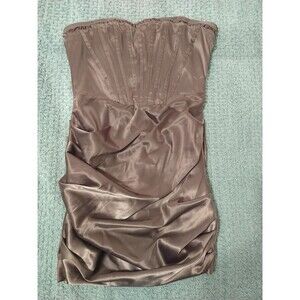 Rosevelvet Strapless Bustier Zip Up Mini Dress Medium  Blush Y2K Sexy FairyGoth